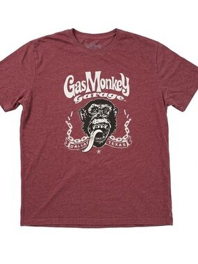 Gas Monkey Garage Men’s Burgundy Graphic Crew Tee